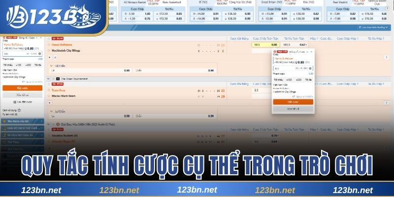 Các quy tắc tính cược cụ thể trong trò chơi