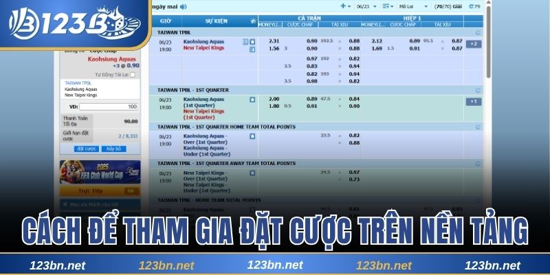 Cách để tham gia đặt cược trên nền tảng