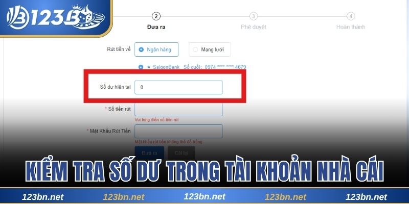 Kiểm tra số dư còn lại trong tài khoản nhà cái
