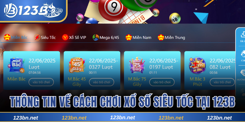 Sơ lược thông tin về cách chơi xổ số siêu tốc tại 123B