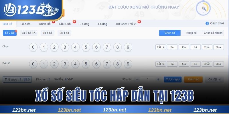 Trò chơi xổ số siêu tốc cơ hội trúng thưởng nhanh
