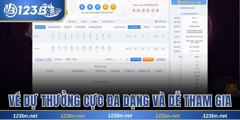 Vé dự thưởng cực đa dạng và dễ tham gia